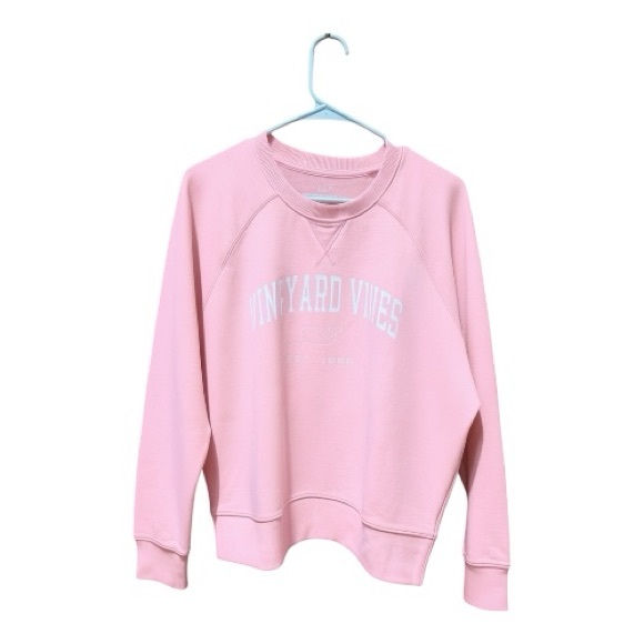 Vineyard Vines Tops - Vineyard Vines Pink Pullover Lightweight Sweatshirt with White Logo